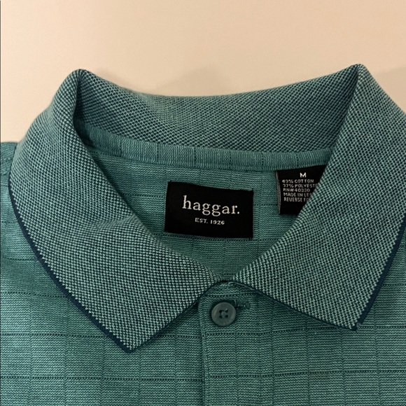 Haggar Men's Aqua Polo Shirt - Picture 3 of 10